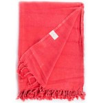 Troy XL Stonewashed Throw Blanket  - 60X82 Inches, Coral