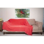 Troy XL Stonewashed Throw Blanket  - 60X82 Inches, Coral