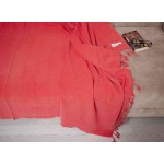 Troy XL Stonewashed Throw Blanket  - 60X82 Inches, Coral