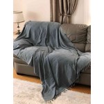 Troy XL Stonewashed Throw Blanket  - 60X82 Inches, Grey