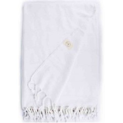 Troy XL Stonewashed Throw Blanket  - 60X82 Inches, White