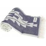 Tulum Dual-Layer Turkish Towel - 37X70 Inches, Dark Blue