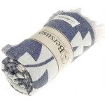 Tulum Dual-Layer Turkish Towel - 37X70 Inches, Dark Blue