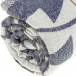 Tulum Dual-Layer Turkish Towel - 37X70 Inches, Dark Blue