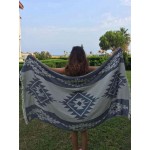 Tulum Dual-Layer Turkish Towel - 37X70 Inches, Dark Blue