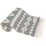 Uxmal Dual-Layer Turkish Towel - 37X70 Inches, Silver Gray