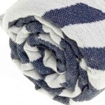 Venice Dual-Layer Turkish Towel - 39X71 Inches, Dark Blue