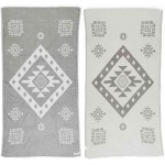 Veracrus Dual-Layer Turkish Towel -37X70 Inches, Silver Gray