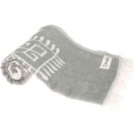 Veracrus Dual-Layer Turkish Towel -37X70 Inches, Silver Gray