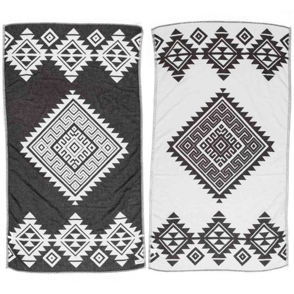 Yucatan Dual-Layer Turkish Towel - 39X71 Inches, Black