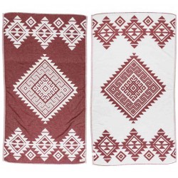 Yucatan Dual-Layer Turkish Towel - 39X71 Inches, Burgundy