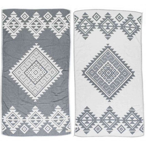 Yucatan Dual-Layer Turkish Towel - 39X71 Inches, Silver Grey
